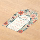 Bloemen herfst zoet zestien uitnodiging doorzichti acryl uitnodigingen (Laagn)