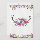 Bloemen Herten Antler Boeket Baby shower Uitnodigi Kaart (Achterkant)