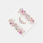 Bloemen & herten gewei rustieke huwelijksfeest eve servetten (Hoek)