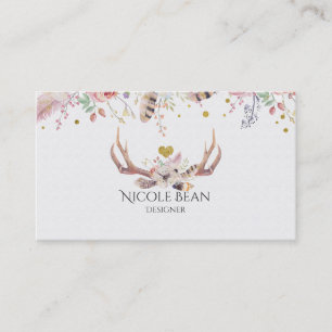 Bloemen & Hertengeweien Boho Chic Glam Visitekaartje