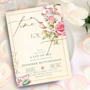 Bloemen High Tea Party Vrijgezellenfeest Kaart