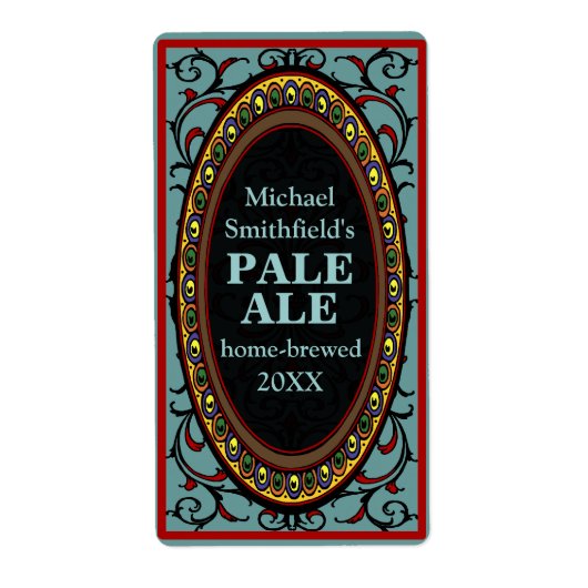  Bloemen Homebrew Bierlabels Blauw Etiket (Voorkant)