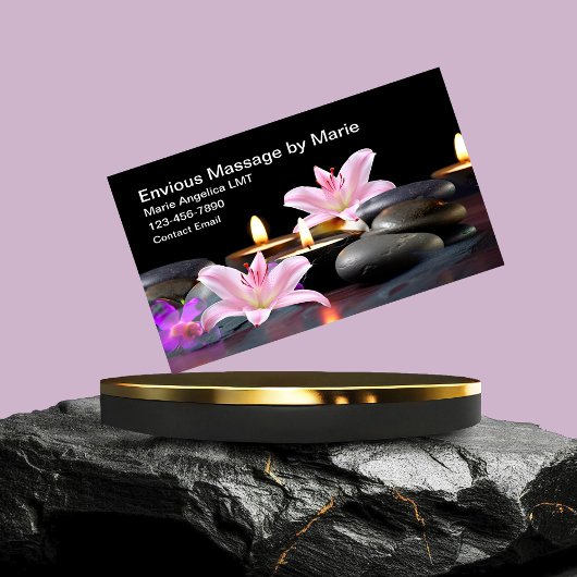 Bloemen Hot Stone Massage Visitekaartjes