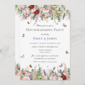 Bloemen Housewarming Party Kaart (Voorkant / Achterkant)