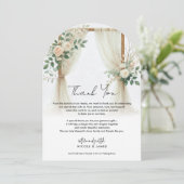 Bloemen Houten Boog Greenery Rozen Rustiek Dank u Kaart (Staand voorkant)