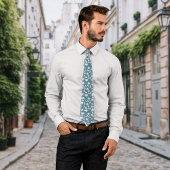 Bloemen Houtskool Personaliseer Initiaal Stropdas