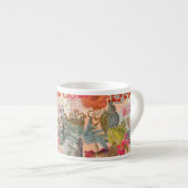  bloemen Hula Colorful Hawaiian Tropical Espresso Kop (Voorkant rechts)