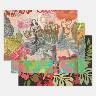 bloemen Hula Colorful Hawaiian Tropical Inpakpapier Vel