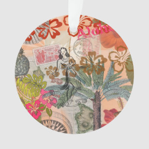  bloemen Hula Colorful Hawaiian Tropical Ornament