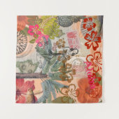 bloemen Hula Colorful Hawaiian Tropical Wandkleed (Voorkant (horizontaal))