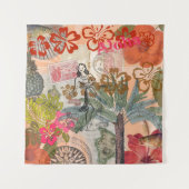 bloemen Hula Colorful Hawaiian Tropical Wandkleed (Voorkant)