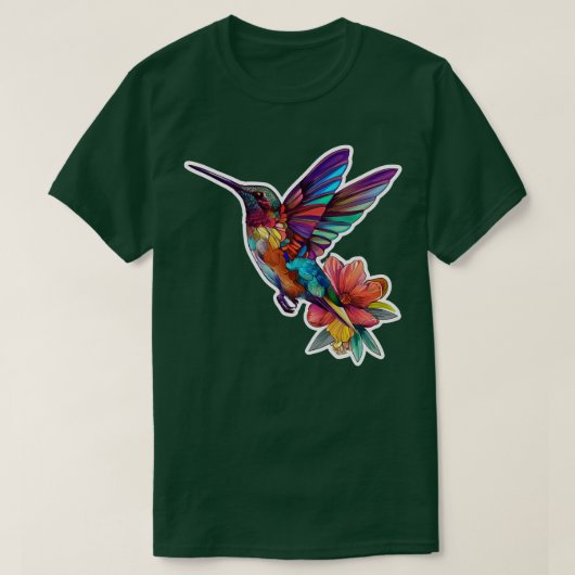 Bloemen Humming Bird T-shirt (Design voorkant)
