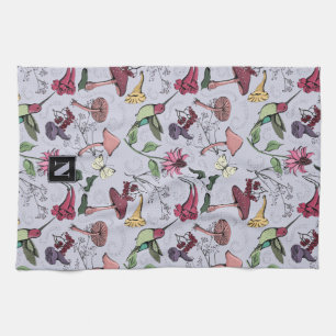 Bloemen Hummingbird Garden Lavendel Paarse Theedoek