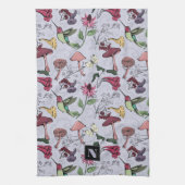 Bloemen Hummingbird Garden Lavendel Paarse Theedoek (Verticaal)