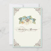 Bloemen Hydrangea Bloem Seashell Swirls Beach Kaart (Achterkant)