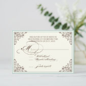 Bloemen Hydrangea Bloem Seashell Swirls Beach RSVP Kaartje (Staand voorkant)