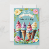 Bloemen Ice Cream Delight uitnodiging (Voorkant)