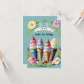 Bloemen Ice Cream Delight uitnodiging (Voorkant / Achterkant in situ)