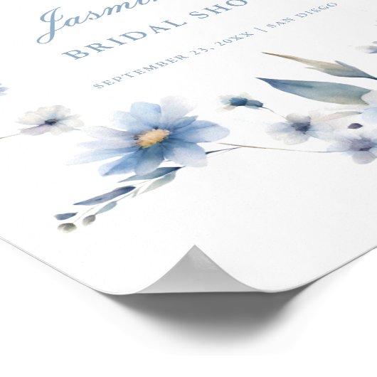 Bloemen Iets blauw voordat ik Vrijgezellenfeest do Poster (Hoek)