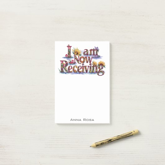 *~* Bloemen IK ONTVANG NU AP85 Manifesting 7 Post-it® Notes (Op bureau)