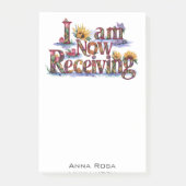 *~* Bloemen IK ONTVANG NU AP85 Manifesting 7 Post-it® Notes (Voorkant)