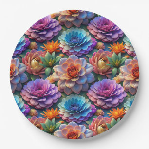 Bloemen in 3D Papieren Bordje