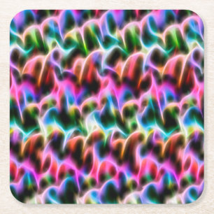 Bloemen in abstracte pastelkleur vierkante kartonnen onderzetter