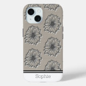 Bloemen in Beige Custom Case-Mate iPhone Case (Achterkant)