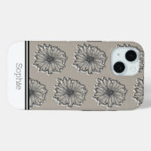Bloemen in Beige Custom Case-Mate iPhone Case (Achterkant (horizontaal))