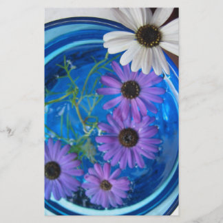 Bloemen in Blauwe Zwembad Briefpapier