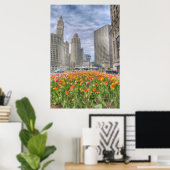 Bloemen in Chicago Poster (Thuiskantoor)