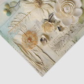 Bloemen in Cream & Mint Collage Decoupage Tissuepapier (Detail)