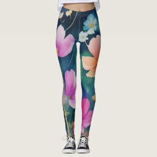 Bloemen in de kosmos leggings