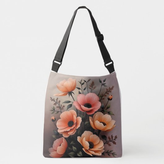 Bloemen in de schemering crossbody tas (Voorkant)