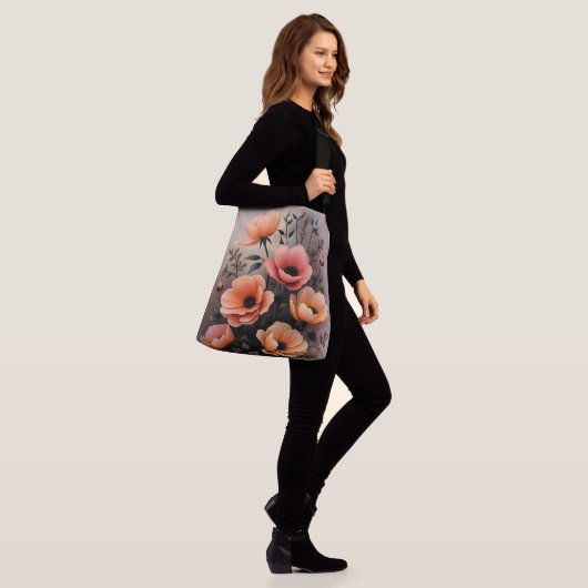 Bloemen in de schemering crossbody tas (Op model)