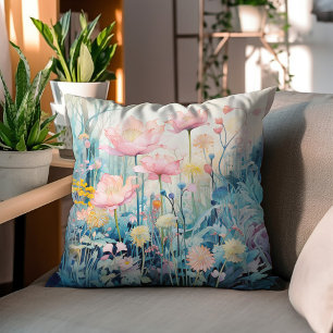 Bloemen in de Waterverf van het midden van het voo Kussen