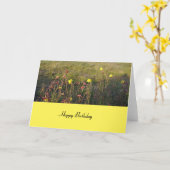 Bloemen in de wei Verjaardag Kaart (Gele Bloem)