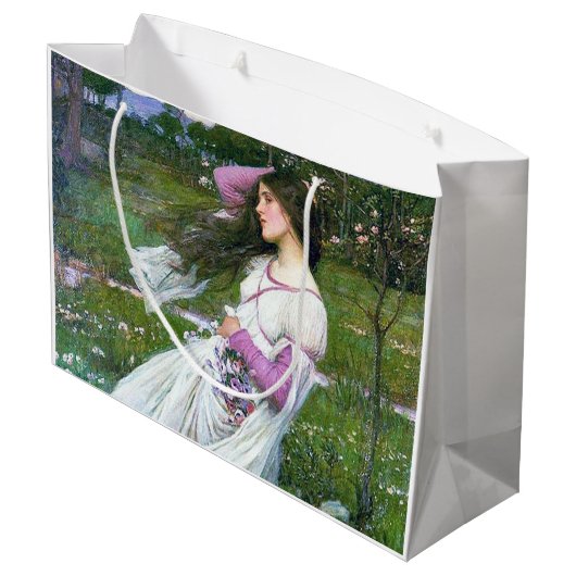 Bloemen in de wind, John William Waterhouse Groot Cadeauzakje (Achterkant Gekanteld)