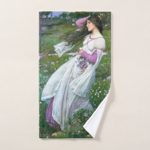 Bloemen in de wind, John William Waterhouse Handdoek