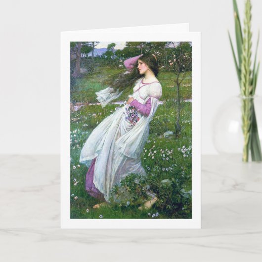 Bloemen in de wind, John William Waterhouse Kaart (Voorkant)