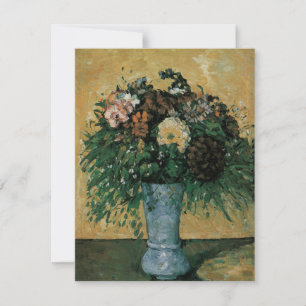 Bloemen in een blauwe vaas door Paul Cezanne Vinta