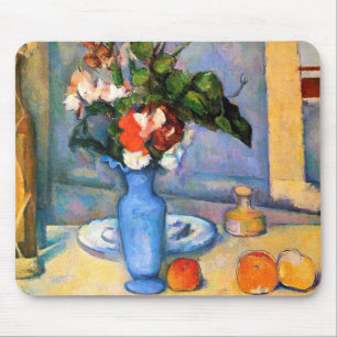 Bloemen in een blauwe vaas, Paul Cezanne Muismat