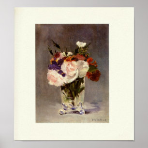Bloemen in een Crystal Vase Poster