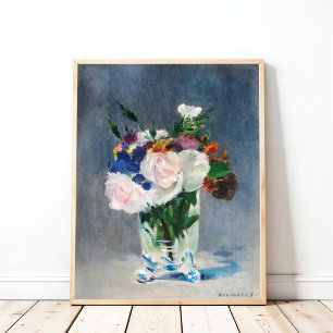 Bloemen in een Crystal Vase Poster