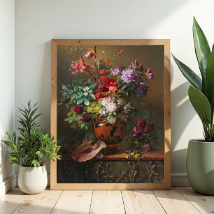 Bloemen in een Griekse vaas door J.J. van Os Poster