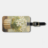 Bloemen in een hoedendoos bagagelabel (Voorkant horizontaal)