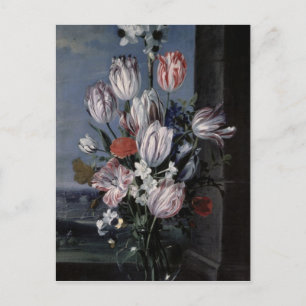 Bloemen in een kristalvet, 1652 briefkaart