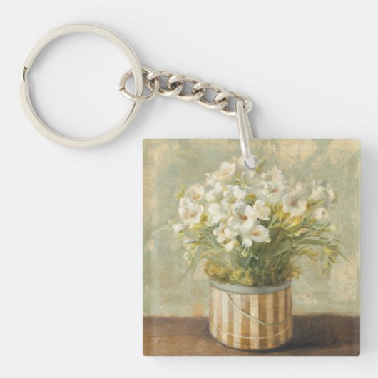 Bloemen in een Petten doos Sleutelhanger (Voorkant)