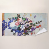Bloemen in een Rococo Vase, Paul Cezanne Badhanddoek (Badhanddoek)