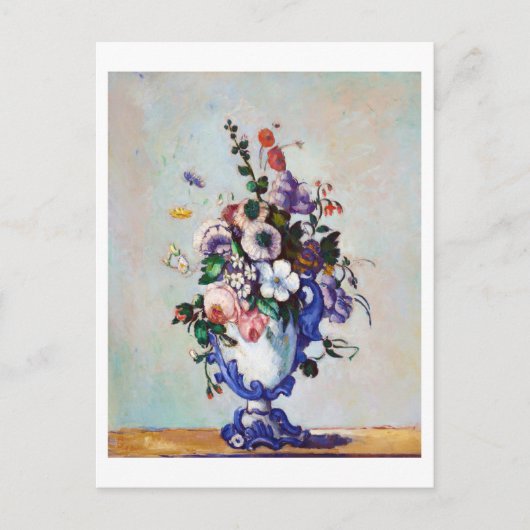 Bloemen in een Rococo Vase, Paul Cezanne Briefkaart (Voorkant)